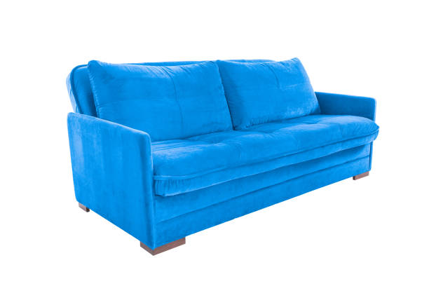 istock Three seats cozy fabric sofa isolated on white background 1058826280