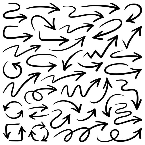 strzałki, elementy projektu wektorowego - strzała stock illustrations