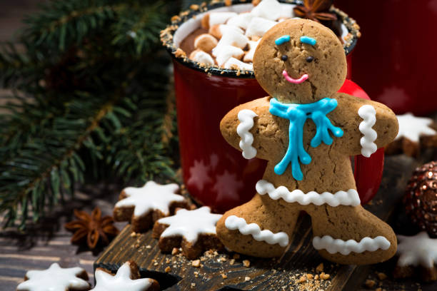istock gingerbread man cookies and hot chocolate 1058834578