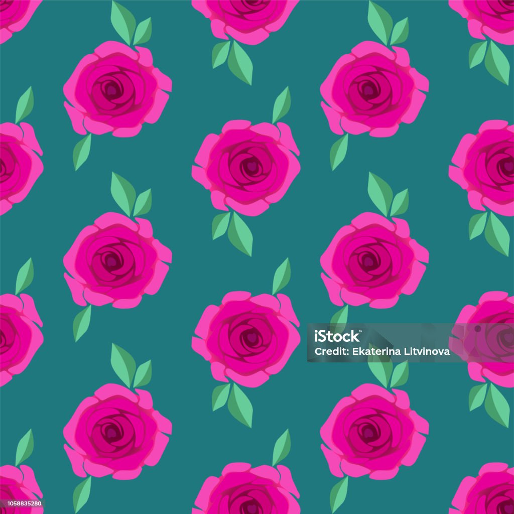 Beautiful Rose Pattern Seamless Pattern With Beautiful Roses Stock Illustration - Download ...