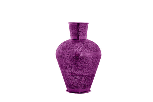 istock Elegant Metal vase isolated on a white background (glass, empty, vase) 1058837044