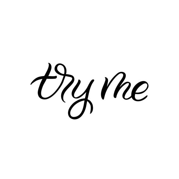istock Hand drawn lettering phrase. The inscription: try me. Perfect design for greeting cards, posters, T-shirts, banners, print invitations. 1058837202