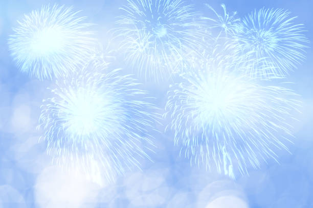 istock Blue firework and blurred bokeh light with copy space in Christmas and New Year. Abstract background holiday concept. 1058841338