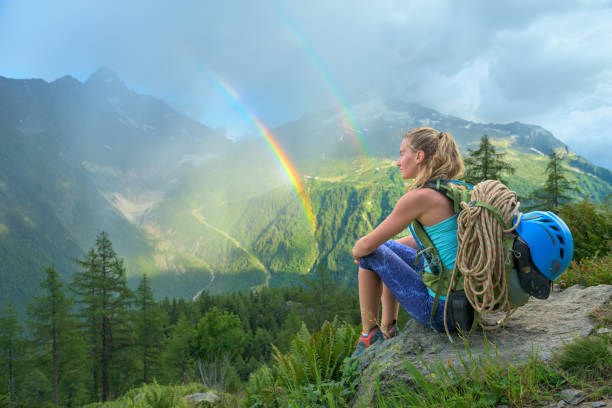 istock Young woman enjoying a colorful day 1058845578