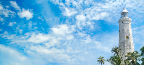 istock Beautiful lighthouse, lagoon and tropical palms (Matara Sri Lanka). 1058845870