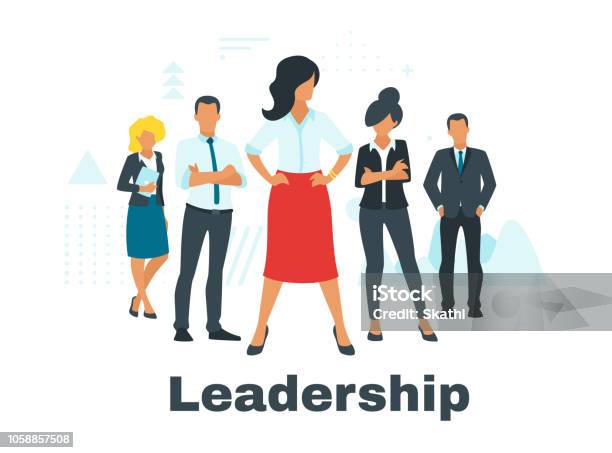 Geschäftskonzept Mit Menschensilhouetten Stock Vektor Art und mehr Bilder von Führungstalent - Führungstalent, Leitende Position, Frauen