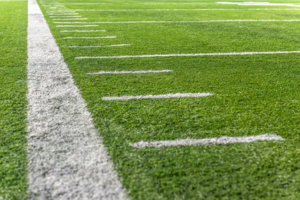 Typical yard line marks on American Football Field