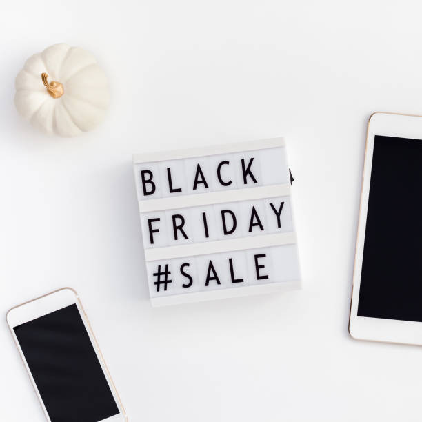 istock Black friday sale text on white lightbox 1058868296