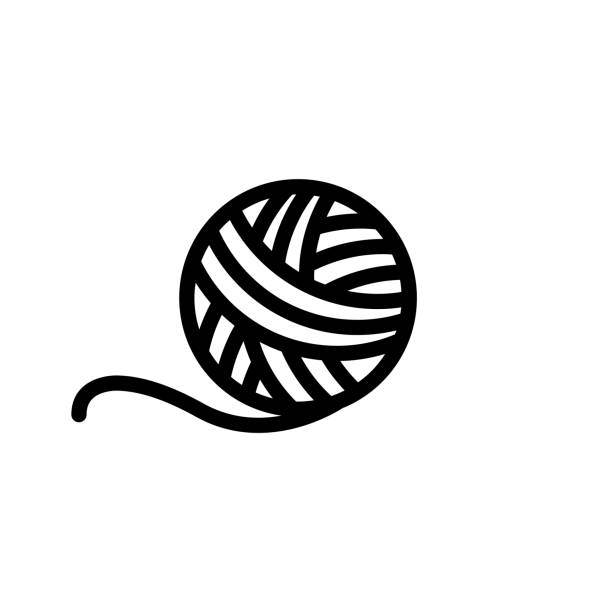 뜨개질 아이콘 - yarn ball stock illustrations