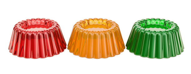 istock Red, yellow and green jellies. 3D rendering isolated on white background 1058889856