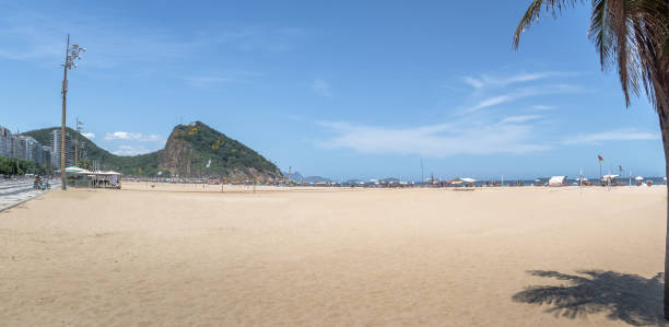 playa de copacabana - rio de janeiro, brasil - rio de janeiro avenue downtown district panoramic fotografías e imágenes de stock