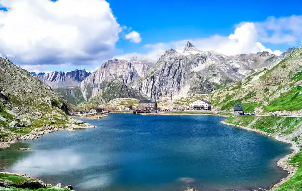 Photo of The Lake the Great St Bernard Pass, Switzerland and Italy Border, Alps, Europe