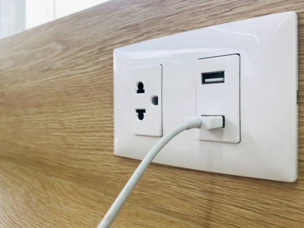 New wall outlet socket with USB 5V 2.1A included. For convenience, the mobile charger or smartphone in the concept of modern life.