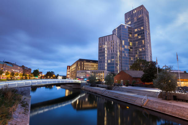 istock Panorama of Malmo at night 1058901926