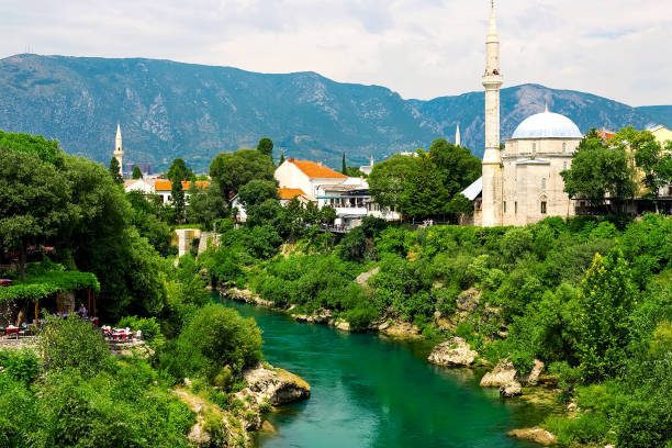 Mostar, Bosnia and Herzegovina. View of the city. Mostar, Bosnia and Herzegovina. View of the city. mostar stock pictures, royalty-free photos & images