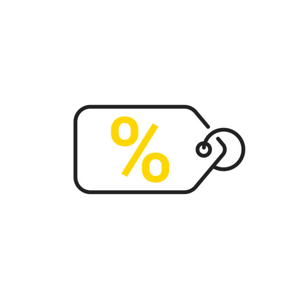 ilustrações de stock, clip art, desenhos animados e ícones de sale icon. price tag with a percent sign. vector - etiqueta de preço
