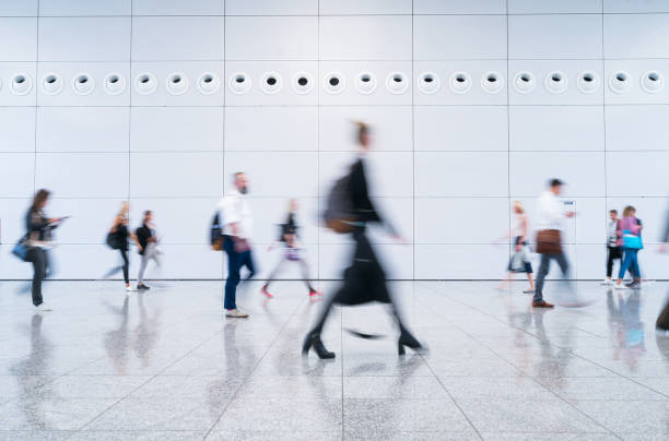 blurred business people
