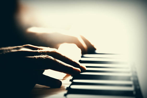 flying hands playing, keyboard, piano, jazz, blues, pianist stock pictures, royalty-free photos & images