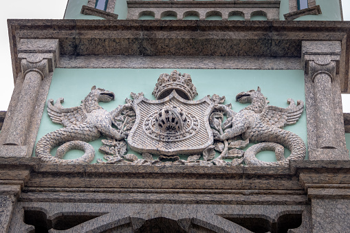 The coat of arms of Fiscal Island (Ilha Fiscal) Palace in Guanabara Bay - Rio de Janeiro, Brazil