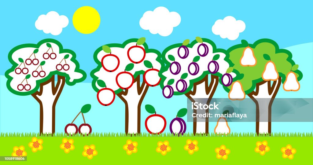Summer Tree Colour In Summer Tree Coloring Page