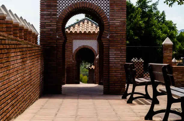 Photo of Typical Moorish defensive walls in a small town of Andalusia, a historic element of architecture