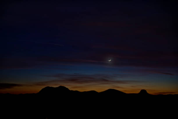 istock Night Sky in the Desert with Moon 1058950602