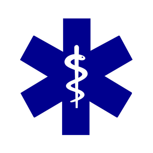 звезда жизни медицинский символ - аварийно спасательная служба stock illustrations