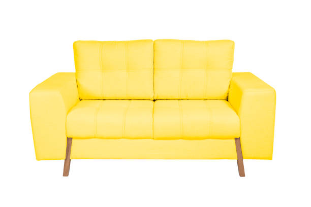 istock Two seats cozy white fabric sofa isolated on white background 1058952560
