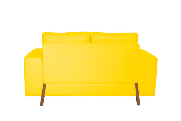 istock Two seats cozy white fabric sofa isolated on white background 1058953708