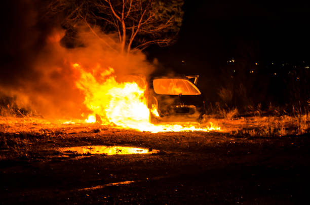 istock thieves burn a job car after robbery 1058984798