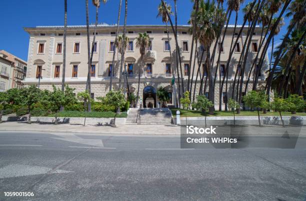 Palacio De La Aduana Malaga Spain Stock Photo - Download Image Now - Andalusia, Architecture, Blue