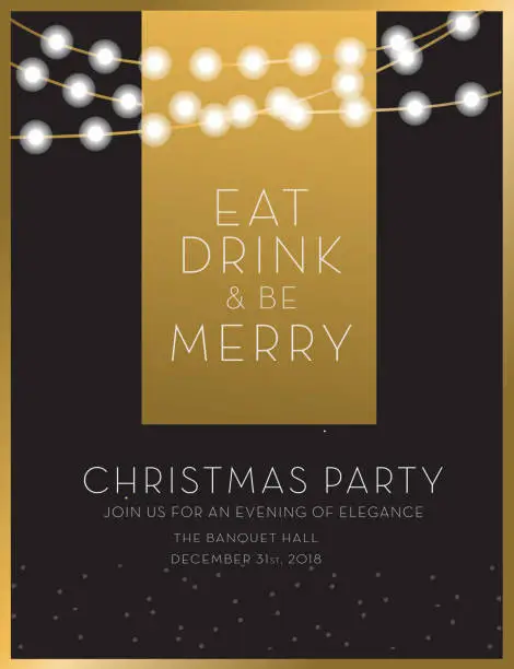 Vector illustration of Christmas party invitation design template