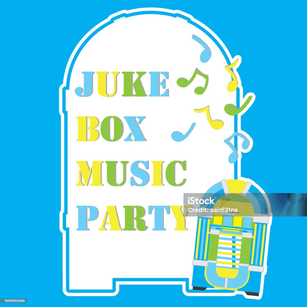 Jukebox Frame Jukebox Frame Vector Cartoon Suitable For Kid Party Postcard Stock ...