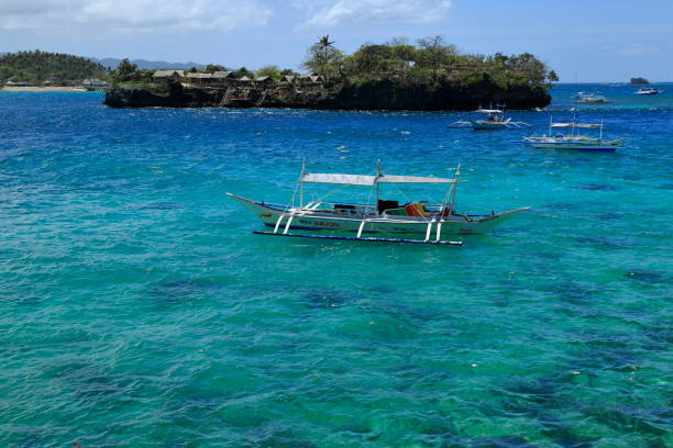 fabelhafte insel boracay. - philippines beach pacific islands white stock-fotos und bilder