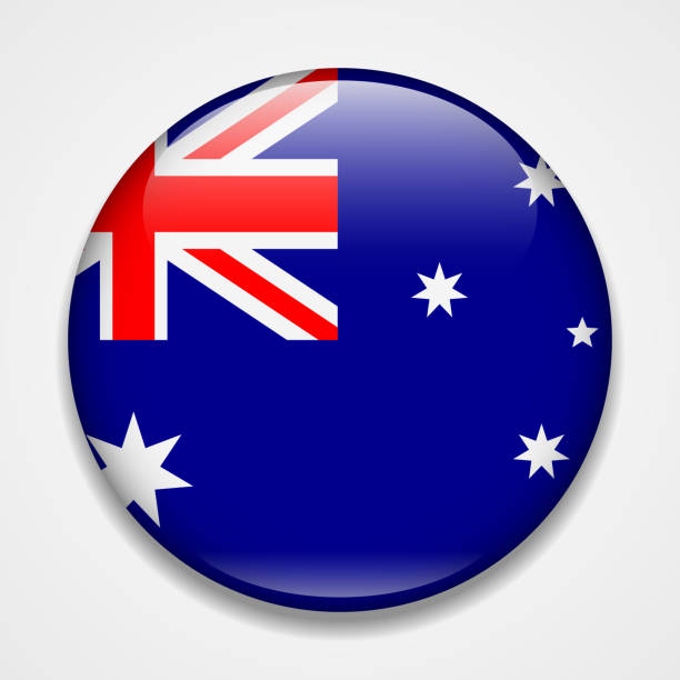 istock Flag of Australia. Round glossy badge 1059003818
