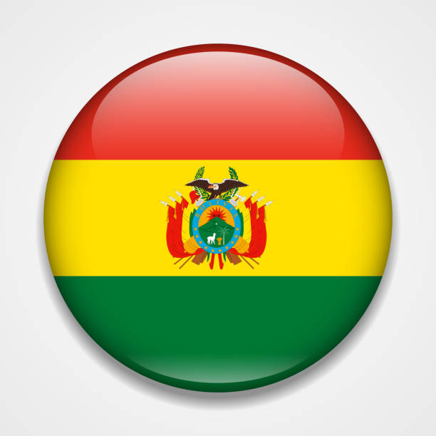 istock Flag of Bolivia. Round glossy badge 1059004966