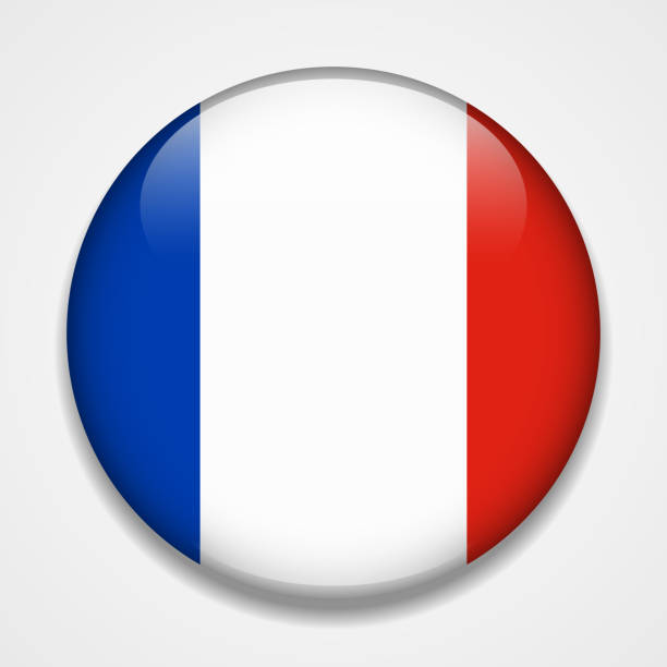 istock Flag of France. Round glossy badge 1059005580