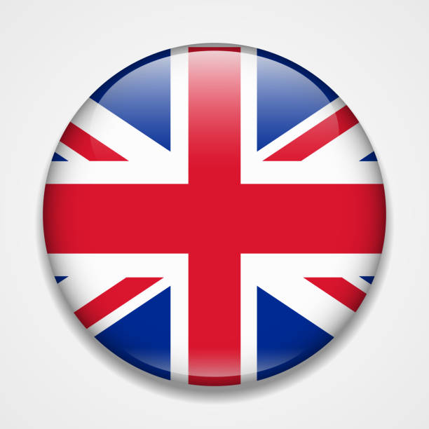 istock Great Britain, United Kingdom, England flag. Round glossy badge 1059007014