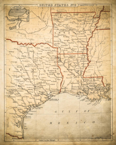 istock USA West Central States map of 1869 1059010878