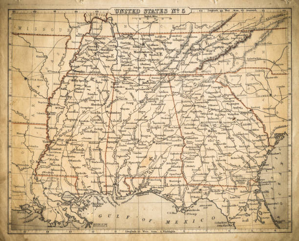 istock USA Southern States map of 1869 1059010880