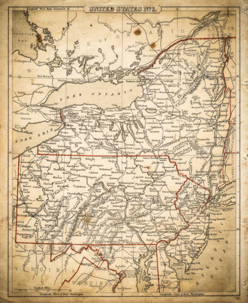 istock USA Middle States map of 1869 1059012666