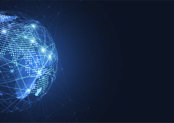 istock Global network connection. World map point and line composition concept of global business. Vector Illustration 1059013000