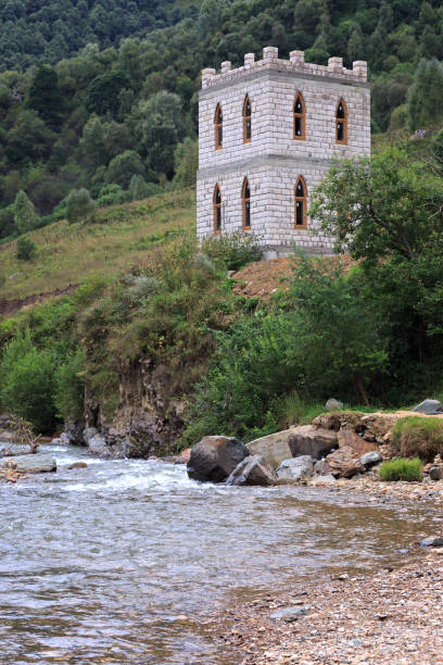 istock Mountain river with a rapid flow in the Caucasus Range. 1059020380