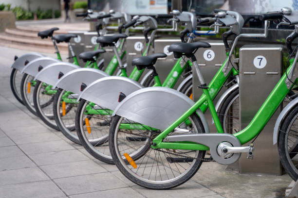 istock local smart bikes parked mobike Intelligent bike 1059026262