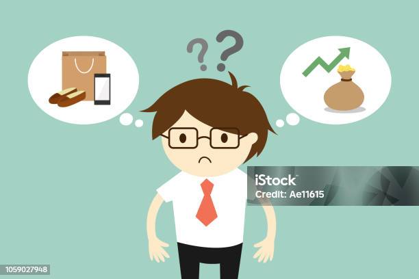 Stuck In Between Man Feels Stuck Between Two Choices Stock Illustration - Download Image ...