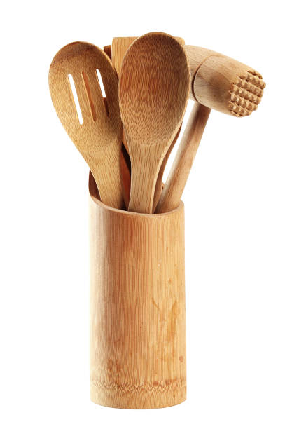 istock Bamboo Kitchen Utensil Set with Holder. Isolated with clipping path. 1059040922