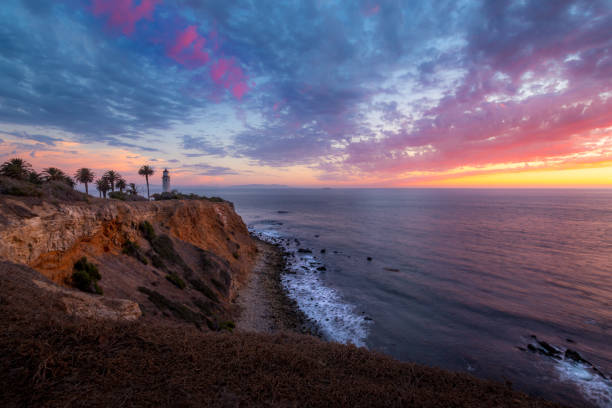 istock Colorful Sky after Sunset at Point Vicente Lighthouse 1059041074