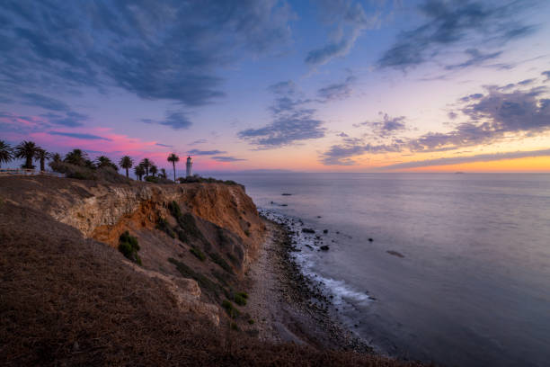 istock Colorful Sky after Sunset at Point Vicente Lighthouse 1059041106