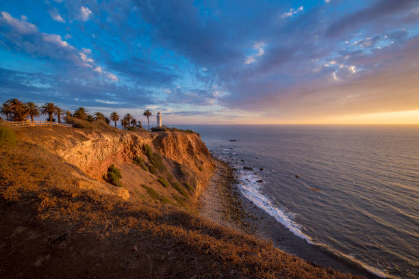 istock Beautiful Point Vicente Lighthouse at Sunset 1059041152