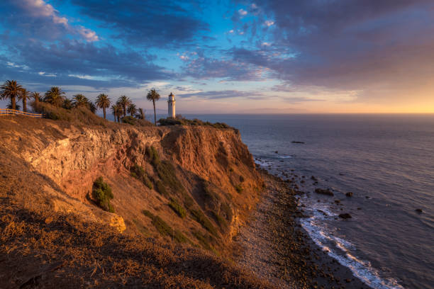 istock Beautiful Point Vicente Lighthouse at Sunset 1059041162